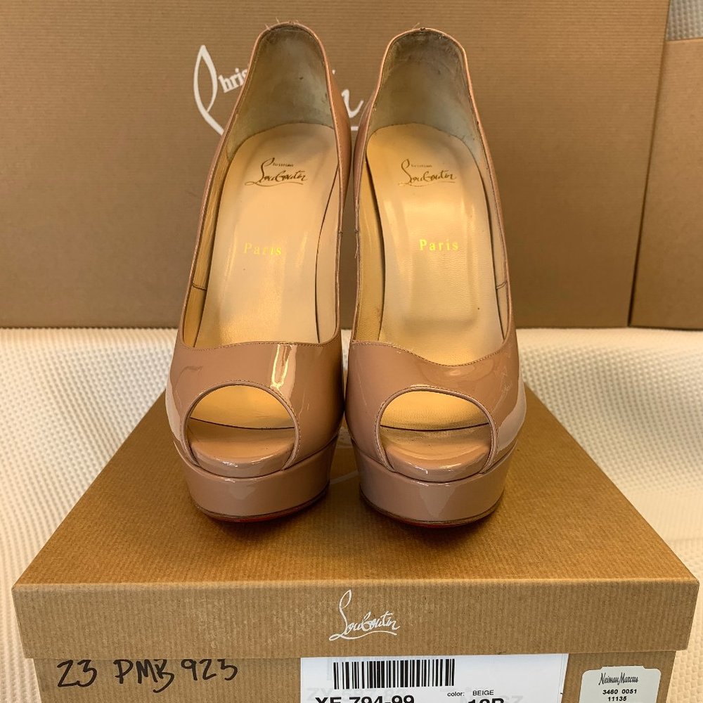 Lady Peep 150 Patent calf Nude